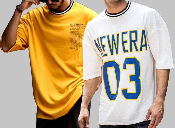 Kay Dee Printed Men Round Neck Yellow, White T-Shirt