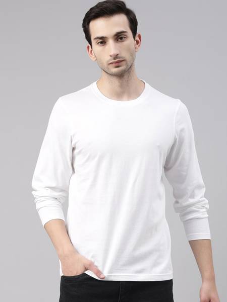 London Crew Solid Men Round Neck White T-Shirt
