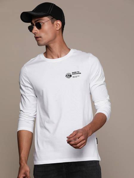 Roadster Solid Men Round Neck White T-Shirt
