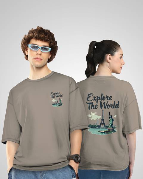 AV Fashion Solid Couple Round Neck Beige T-Shirt