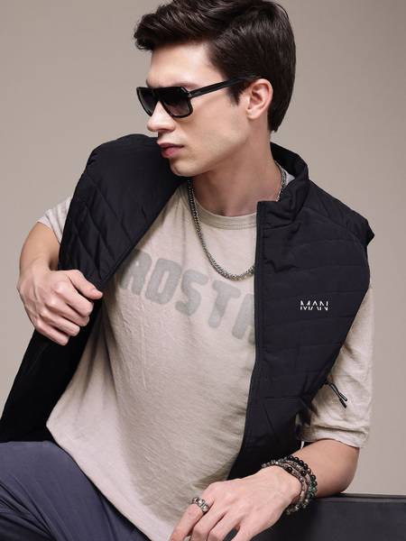 Roadster Printed Men Round Neck Grey T-Shirt