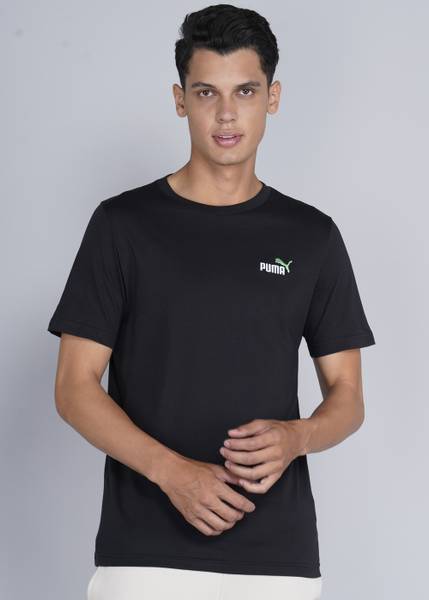 PUMA Solid Men Crew Neck Black T-Shirt