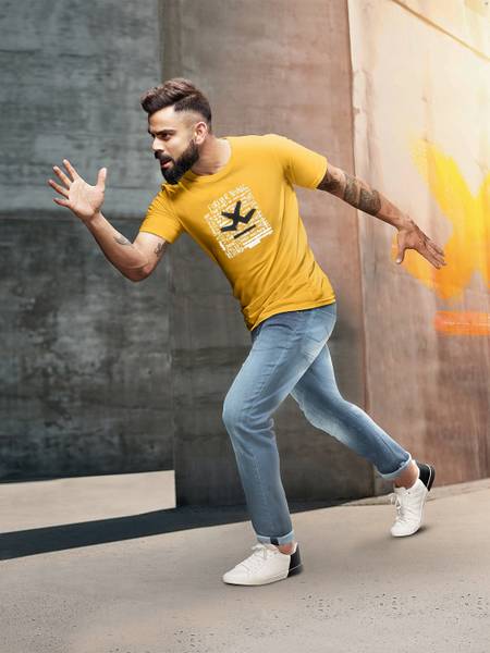 Wrogn yellow cheap t shirt
