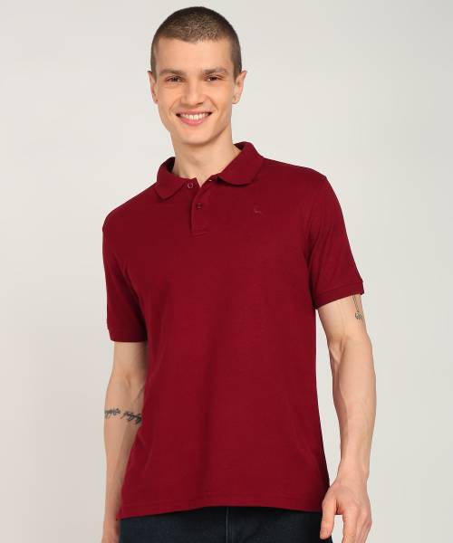 PARX Solid Men Polo Neck Red T-Shirt