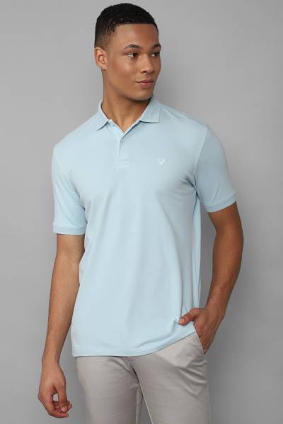 Allen Solly Solid Men Polo Neck Light Blue T-Shirt