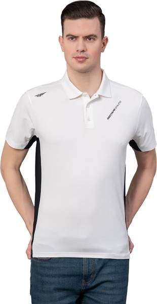 RED TAPE Solid Men Polo Neck White T-Shirt