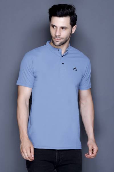 MELLOWMEN Solid Men Polo Neck Reversible Blue T-Shirt