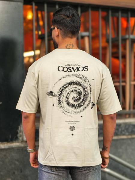 MANIAC Printed Men Round Neck Beige T-Shirt