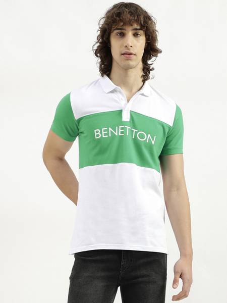 United Colors of Benetton Colorblock Men Polo Neck Multicolor T-Shirt