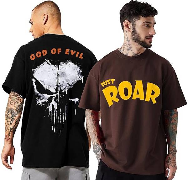 Leotude Printed Men Round Neck Multicolor T-Shirt