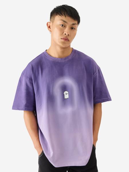 The Souled Store Graphic Print Men Round Neck Purple T-Shirt