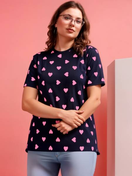 METRONAUT Printed Women Round Neck Multicolor T-Shirt