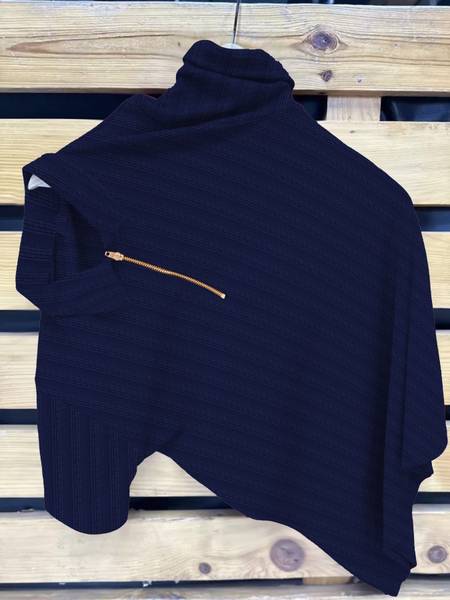 KAJARU Self Design Men Polo Neck Blue T-Shirt