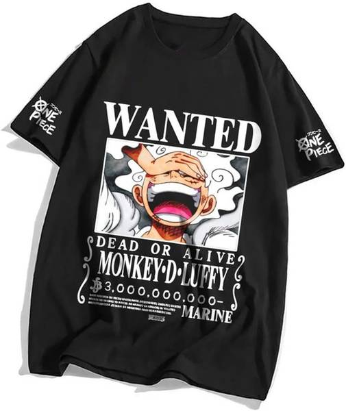 ON TREND Printed Men Round Neck Black T-Shirt