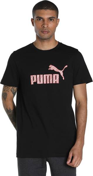 PUMA Typography Men Round Neck Black T-Shirt