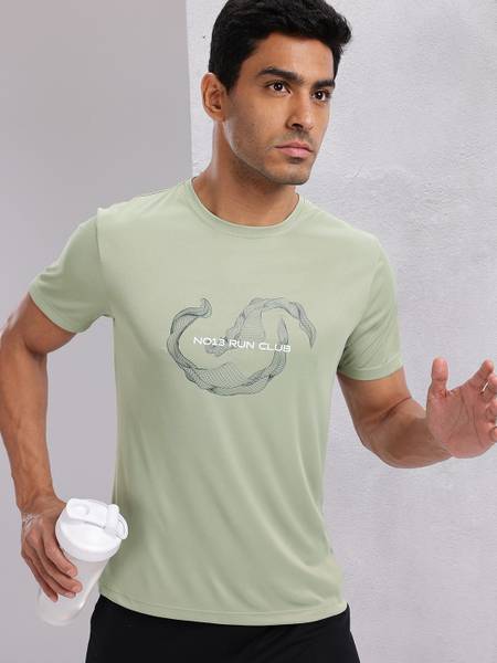 HRX by Hrithik Roshan Printed Men Round Neck Green T-Shirt