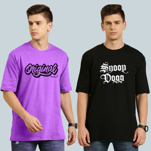 dione fashion Typography Men Round Neck Purple T-Shirt