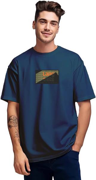 LANGOSTA Printed Men Round Neck Blue T-Shirt