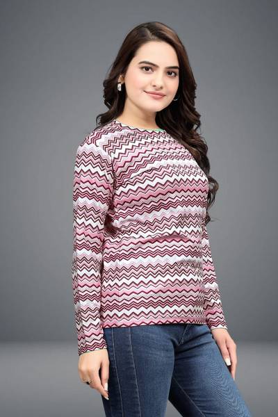 VGHC FASHION Printed Women Round Neck Red T-Shirt