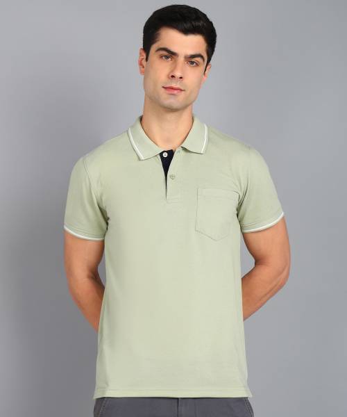 METRONAUT Solid Men Polo Neck Light Green T-Shirt