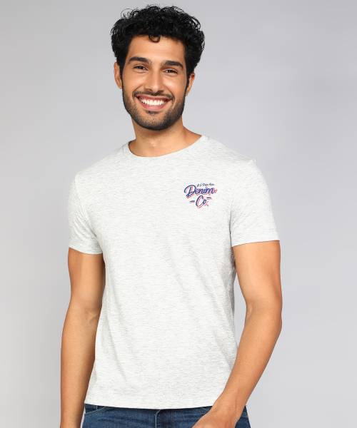 U.S. POLO ASSN. Solid Men Round Neck Grey T-Shirt