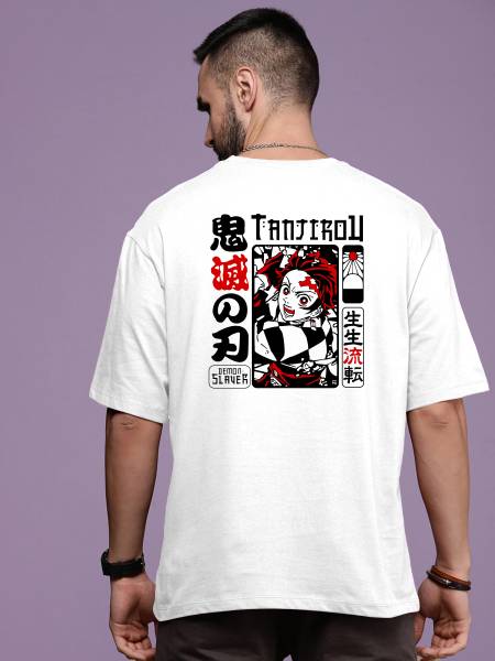 KAJARU Printed Men Round Neck White T-Shirt