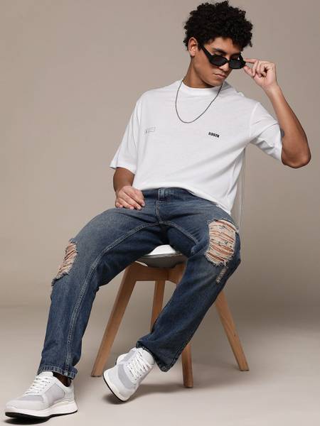 Roadster Solid Men Round Neck White T-Shirt
