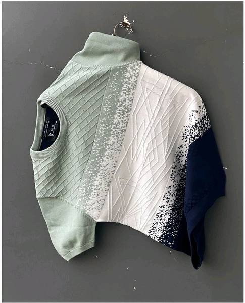 CONJEX Solid Men Round Neck Green, White, Navy Blue T-Shirt