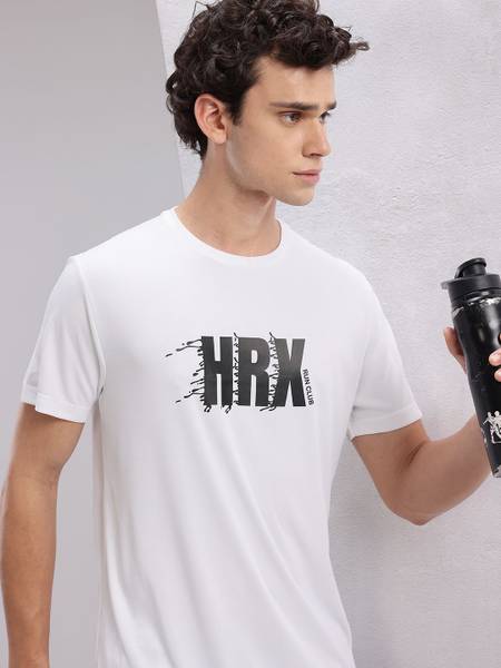 HRX by Hrithik Roshan Printed Men Round Neck White T-Shirt