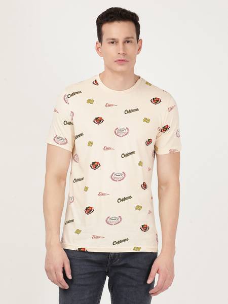 LEE Printed Men Crew Neck Yellow T-Shirt