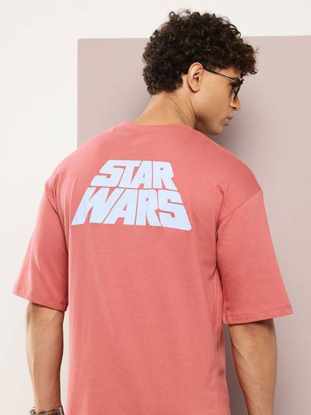 Kook N Keech Star Wars Printed Men Round Neck Pink T-Shirt