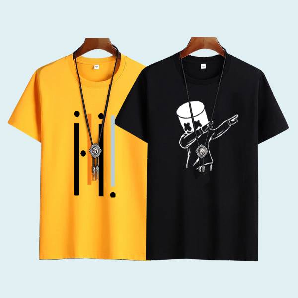 Billion Graphic Print Men Round Neck Yellow, Black T-Shirt