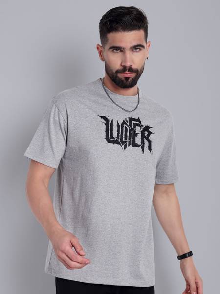 Go Devil Printed Men Round Neck Grey T-Shirt