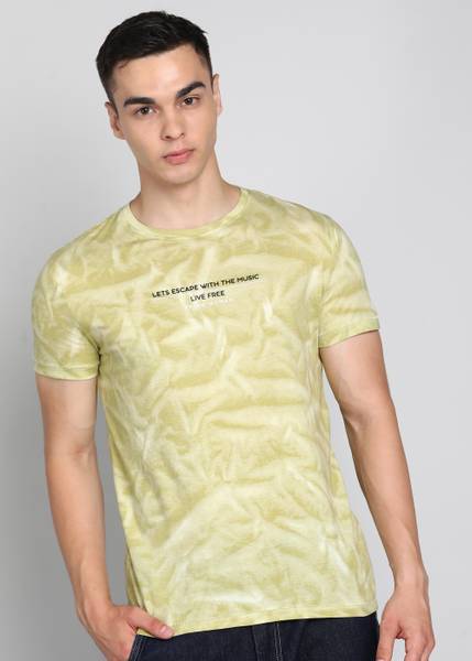 BEING HUMAN Printed Men Round Neck Green T-Shirt