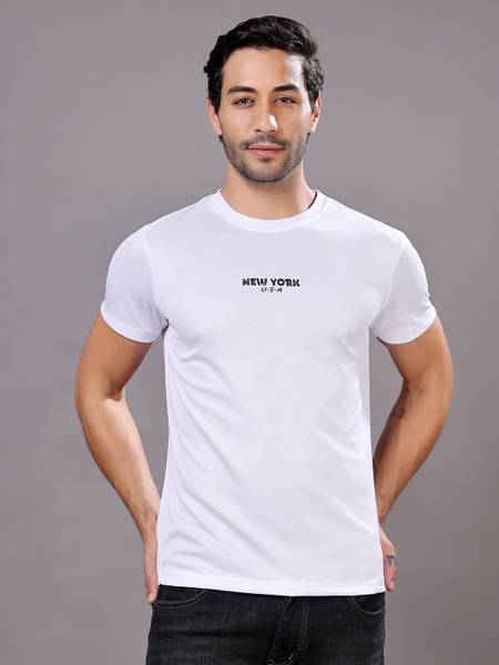 METRONAUT Solid Men Round Neck White T-Shirt