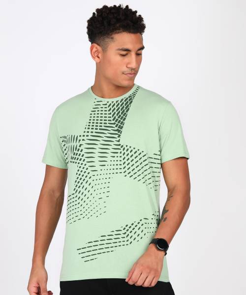 WROGN Printed Men Round Neck Light Green T-Shirt