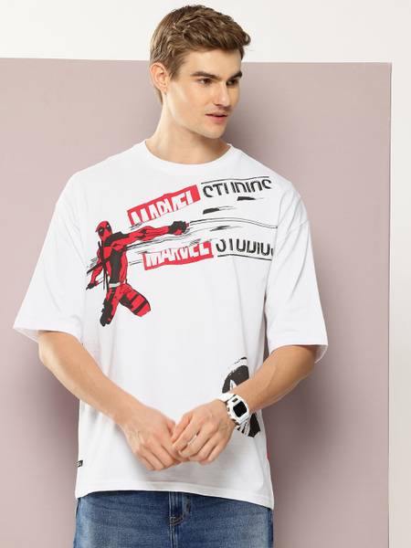 Kook N Keech Printed Men Round Neck White T-Shirt