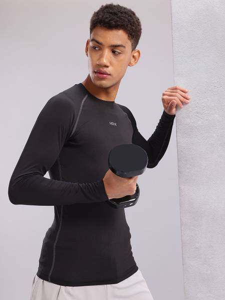 HRX by Hrithik Roshan Solid Men Round Neck Black T-Shirt