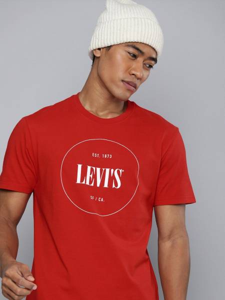 LEVI'S Printed Men Crew Neck Red T-Shirt