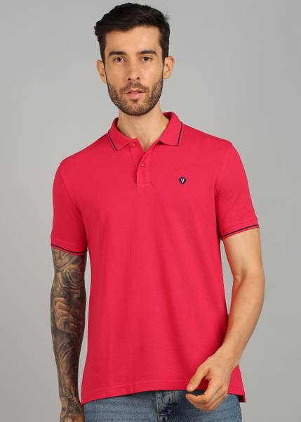 VAN HEUSEN SPORT Solid Men Polo Neck Red T-Shirt