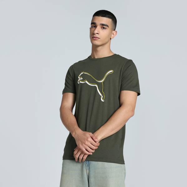 PUMA Printed Men Crew Neck Green T-Shirt