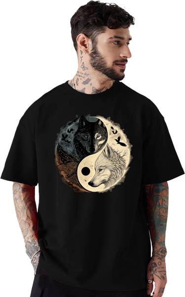 HADAR Graphic Print Men Round Neck Black T-Shirt