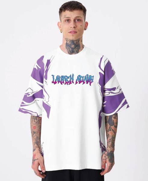 Lauren Adams Printed Men Round Neck White T-Shirt