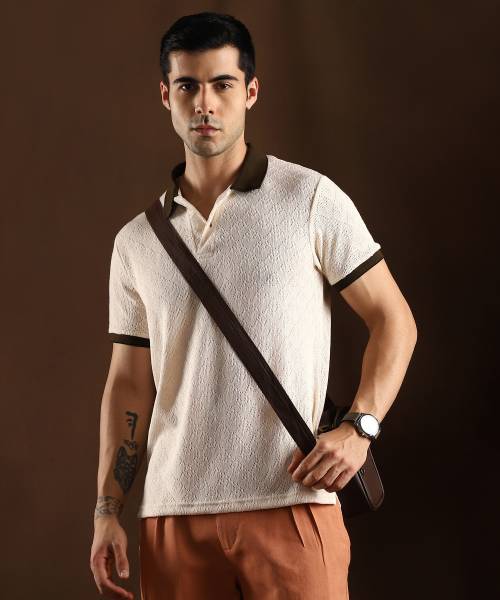 CAMPUS SUTRA Solid Men Polo Neck Multicolor T-Shirt