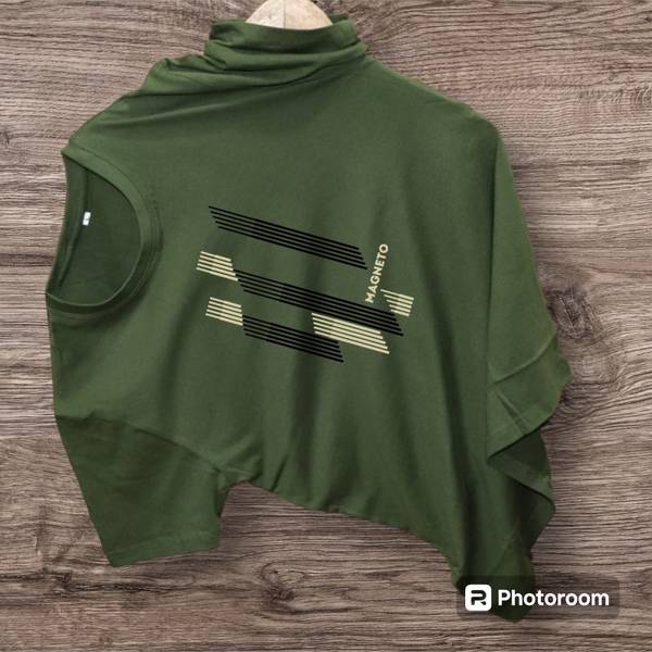 Magneto Striped Men Round Neck Green T-Shirt
