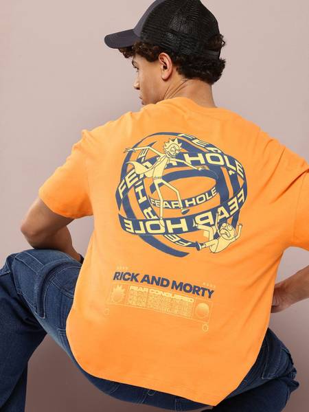 Kook N Keech Printed Men Round Neck Orange T-Shirt