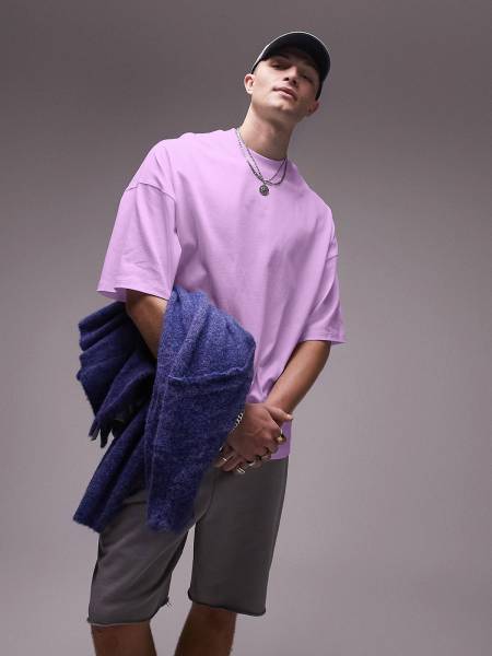 Veirdo Solid Men Round Neck Purple T-Shirt