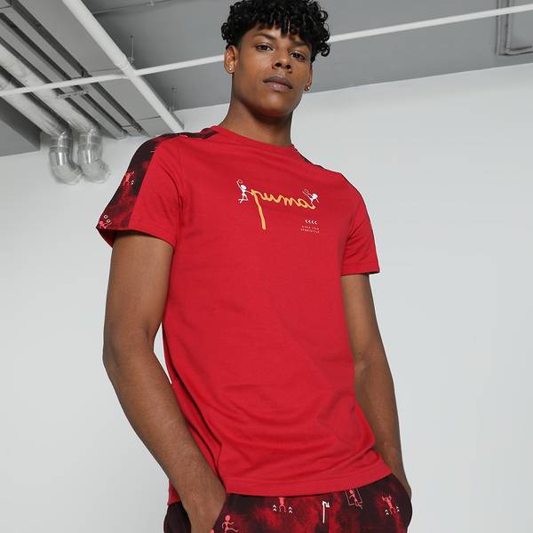 PUMA Printed Men Crew Neck Red T-Shirt
