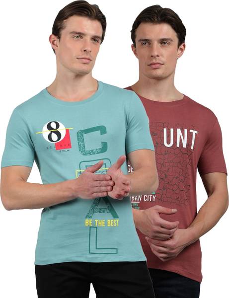 Dollar Printed Men Round Neck Multicolor T-Shirt