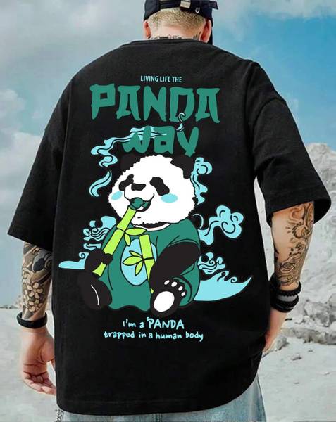 Manlino Printed Men Round Neck Black T-Shirt